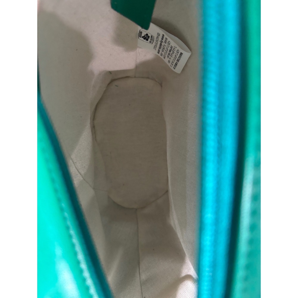 By Del Rio Green Vegan Leather and Woven Straw Fan Tote Bag NEW - Picture 9 of 9